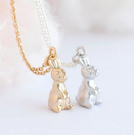 Baby Bunny Rabbit Necklace Charm
